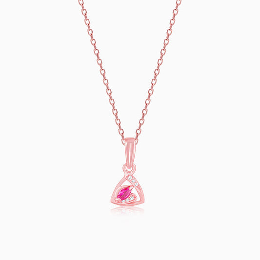 Rose Gold Gem Of Hope Pendant With Link Chain