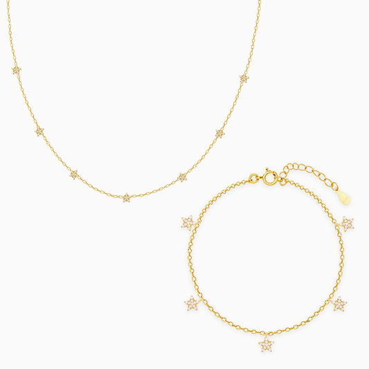 Golden Star Constellation Bracelet Set