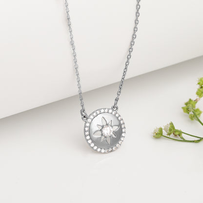 Silver Sphere Snowflakes Necklace