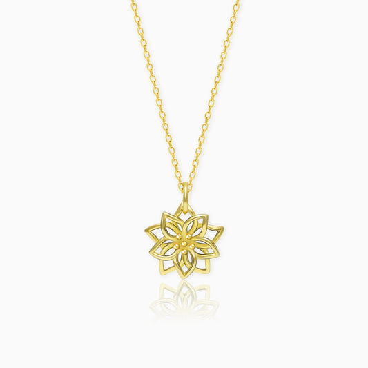 Golden Blooming Flower Pendant