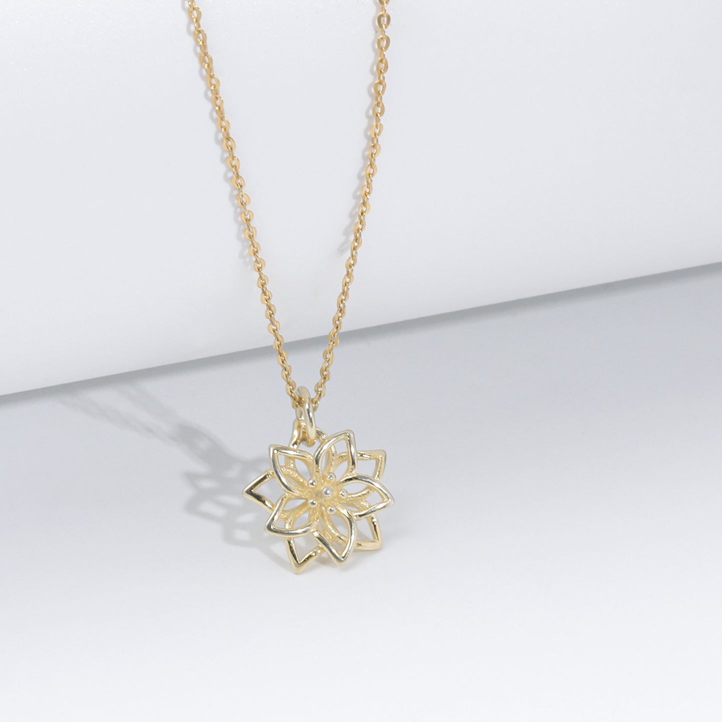 Golden Blooming Flower Pendant