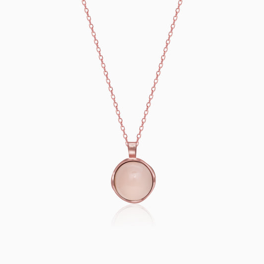 Rose Gold Pink Chalcedony Pendant