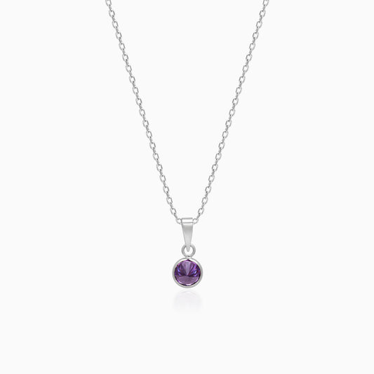 Silver Purple Sphere Pendant