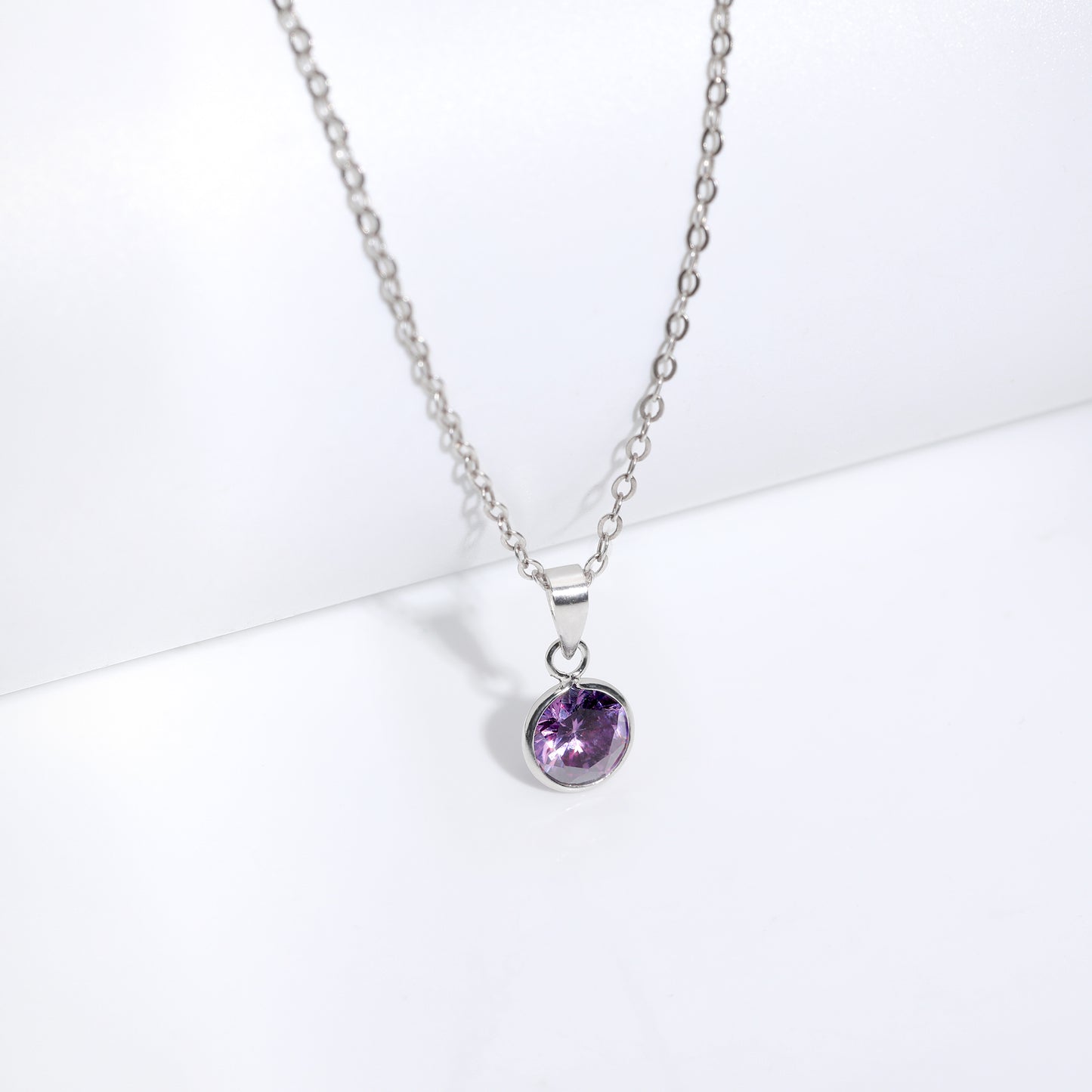 Silver Purple Sphere Pendant