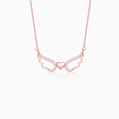 Rose Gold Wing It With Love Necklace