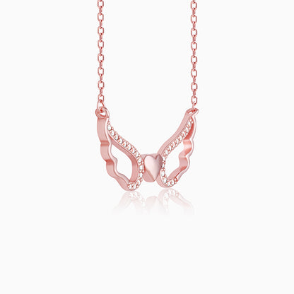 Rose Gold Wing It With Love Necklace