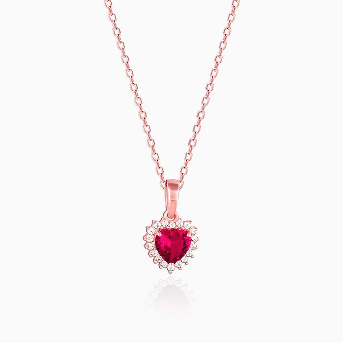 Rose Gold Take Me to Your Heart Pendant With Link Chain