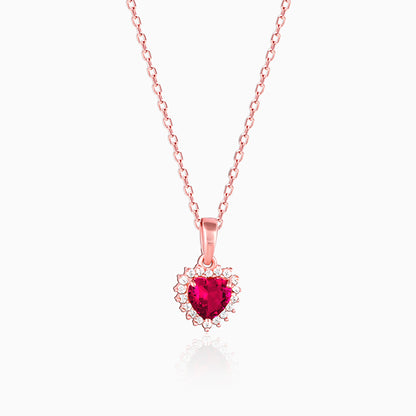 Rose Gold Take Me to Your Heart Pendant With Link Chain