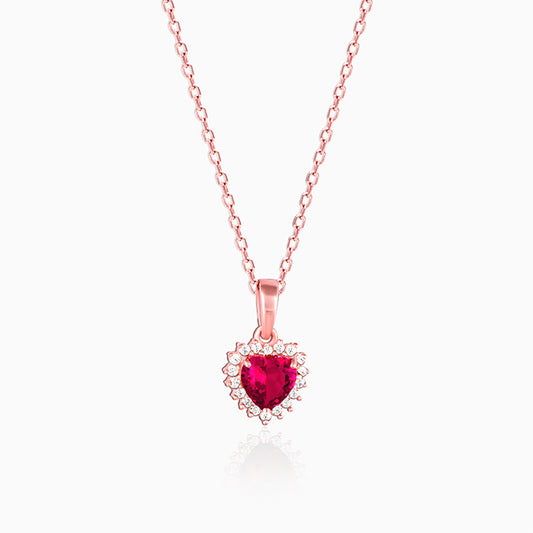 Rose Gold Take Me to Your Heart Pendant With Link Chain