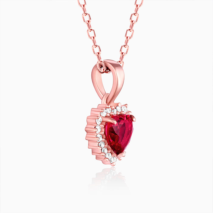 Rose Gold Take Me to Your Heart Pendant With Link Chain