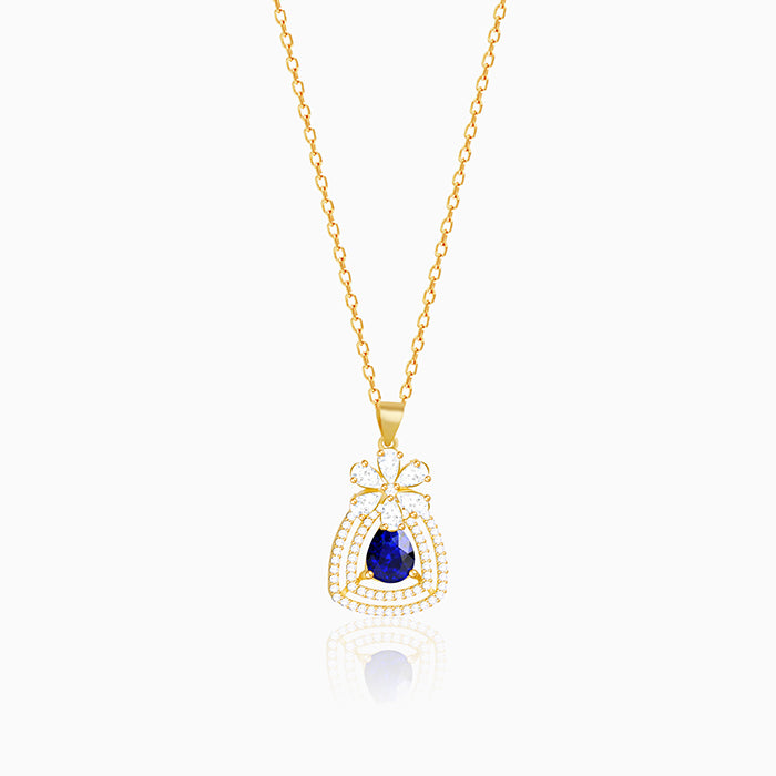 Golden Forever In Blue Pendant With Link Chain