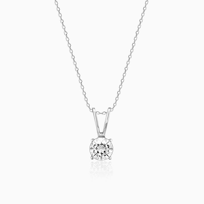 Silver Classic Solitaire Pendant & Ring Set