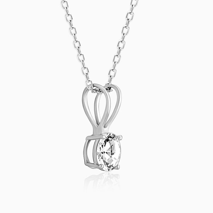 Silver Classic Solitaire Pendant & Ring Set