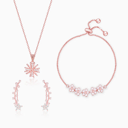 Rose Gold Floral Branch Set