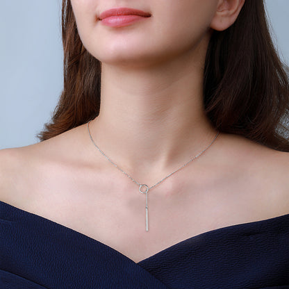 Silver Elegance Over All Pendant With Link Chain