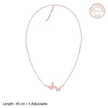 Rose Gold Wavering Wings Necklace