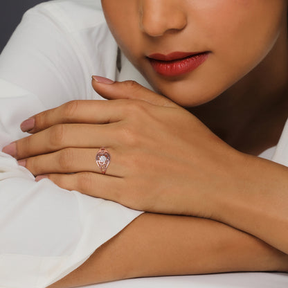 Rose Gold Shining Flower Ring