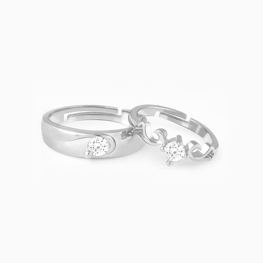 Buy Silver Glowing in Love Couple Rings Online in India | GIVA