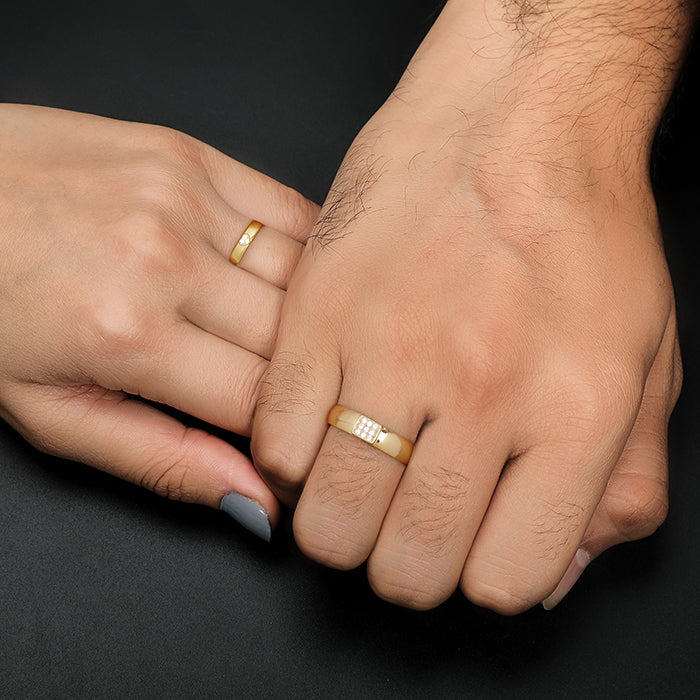 Buy Golden Shining Stunning Couple Ring Design at Best Price