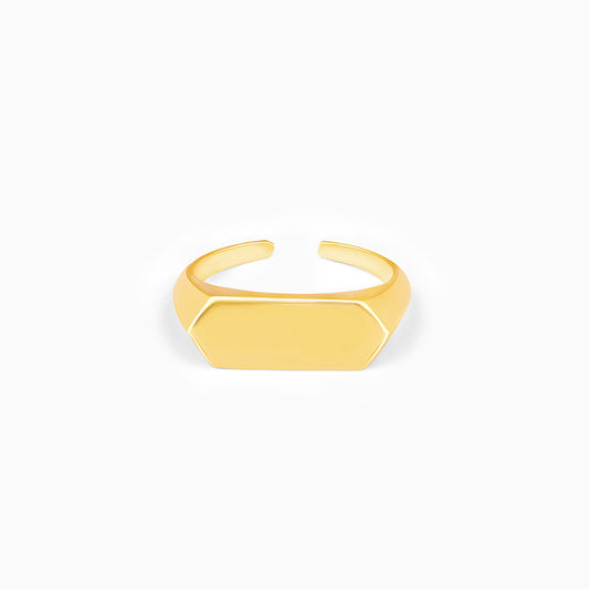 Golden Hexagon Ring for Him