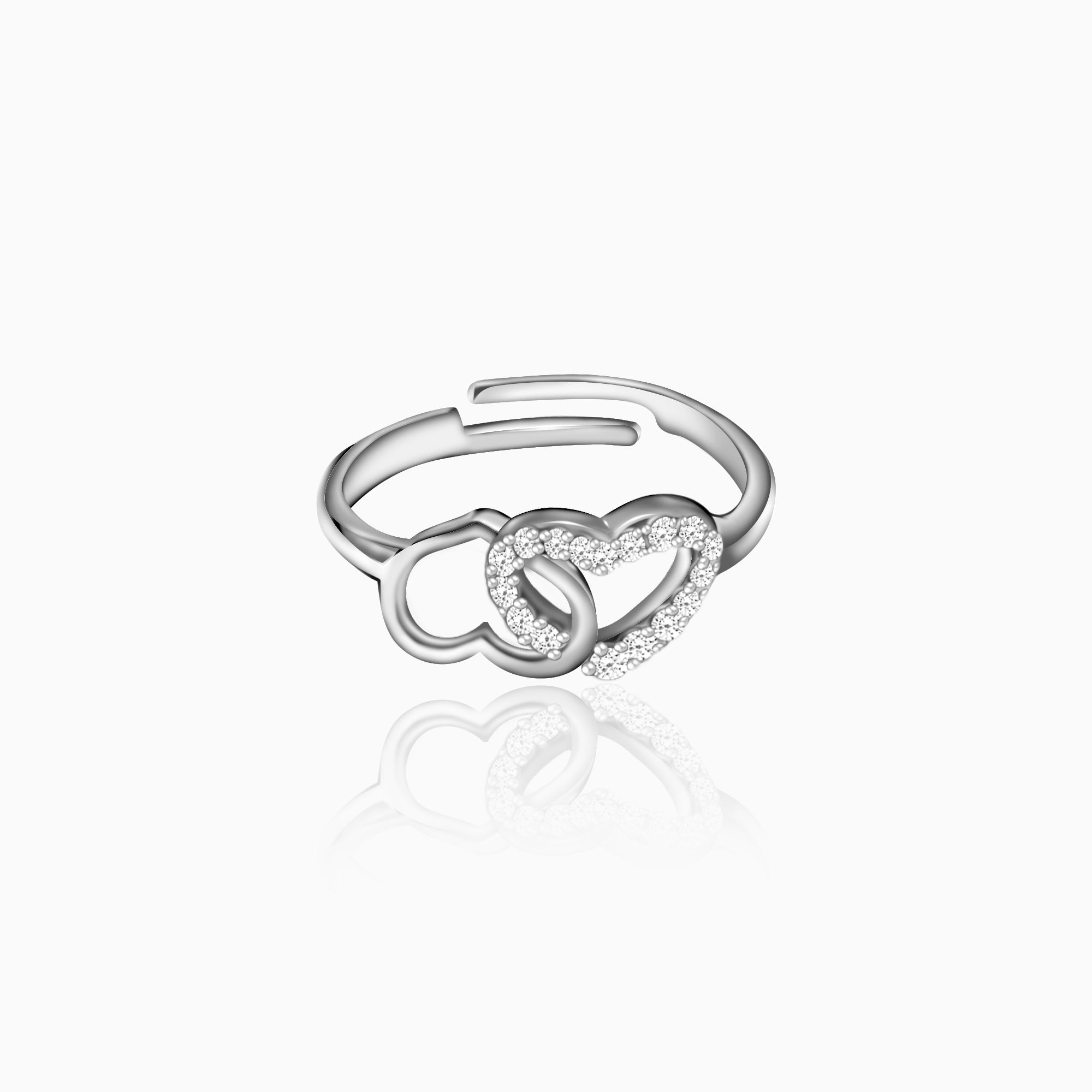 Silver Colour Hollowed-out Heart Shape Open Ring Design Cute Fashion Love  Jewelry For Women Young Girl Child Gifts Adjustable - Rings - AliExpress