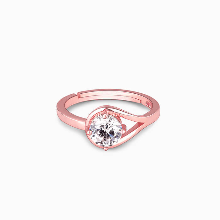 Rose Gold Classic Zircon Ring