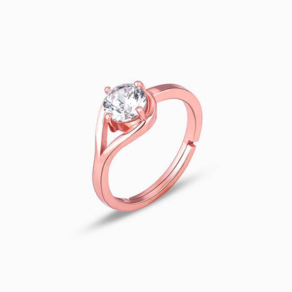 Rose Gold Classic Zircon Ring