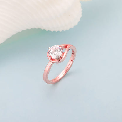 Rose Gold Classic Zircon Ring