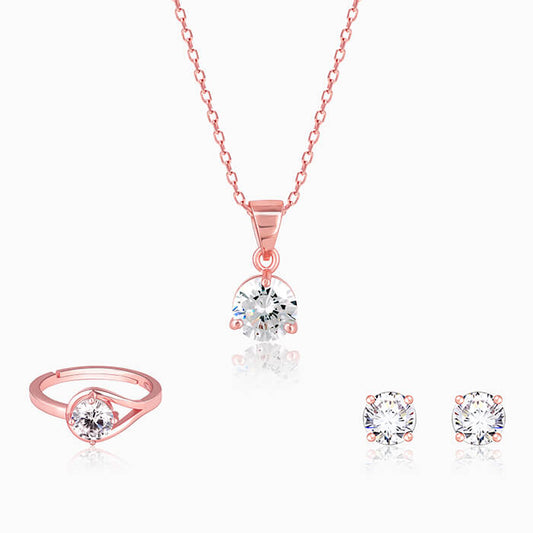 Rose Gold Classic Zircon Set of Three