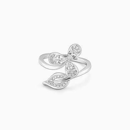 Silver Iris Flower Ring