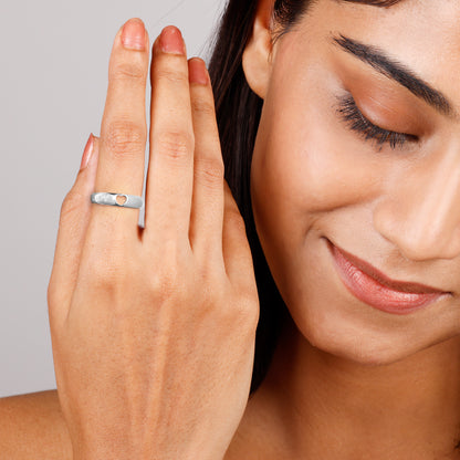 Silver Hollow Heart Ring