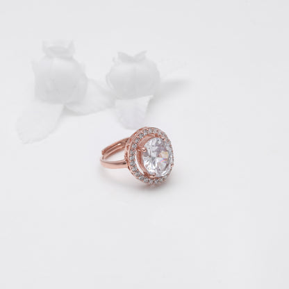 Silver Rose Gold Classic Solitaire Set