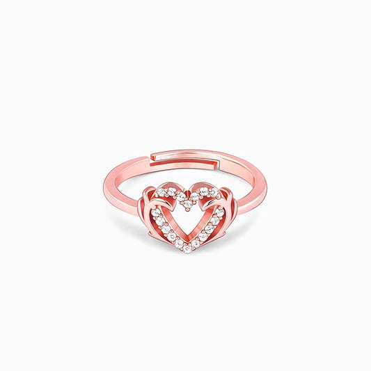 Rose Gold Intertwined In Love Ring