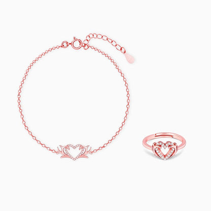 Rose Gold Intertwined In Love Set