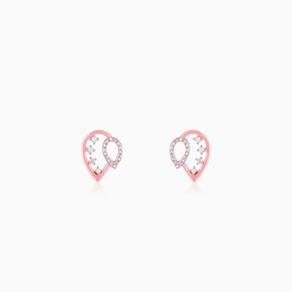 Rose Gold Diamond Intricate Earrings