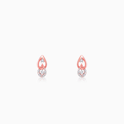 Silver Diamond Rose Gold Earrings