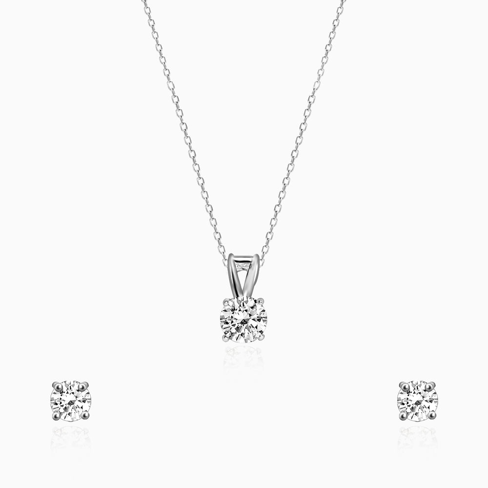 Anushka Sharma Classic Silver Zircon Set