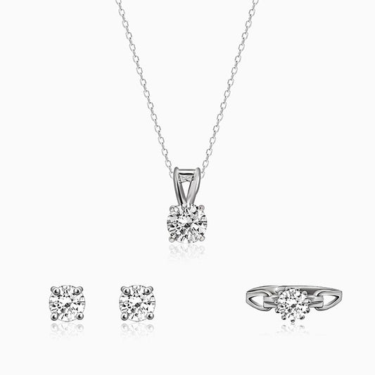 Silver Sparkling Zircon Trio