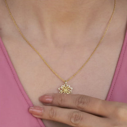 Golden Blooming Flower Pendant