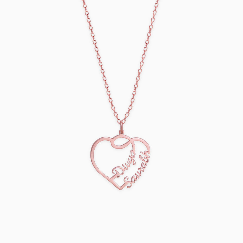 The Lovestruck Couple Rose Gold Pendant With Link Chain