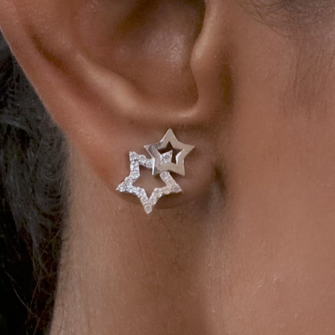 Celestial Wedding Earrings, Luxury Star Earrings, Gold Star Earrings,  Constellation Jewellery, Unique Silver Stud Earrings - Etsy